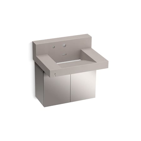Kohler 30In Wall-Mount Lavatory System With Backsplash In Neutral Concrete 81024-BSS-KCN